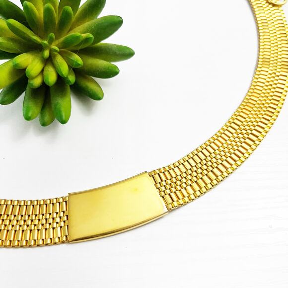 Anne Klein II Vintage Gold Mesh Choker Necklace - Picture 1 of 6